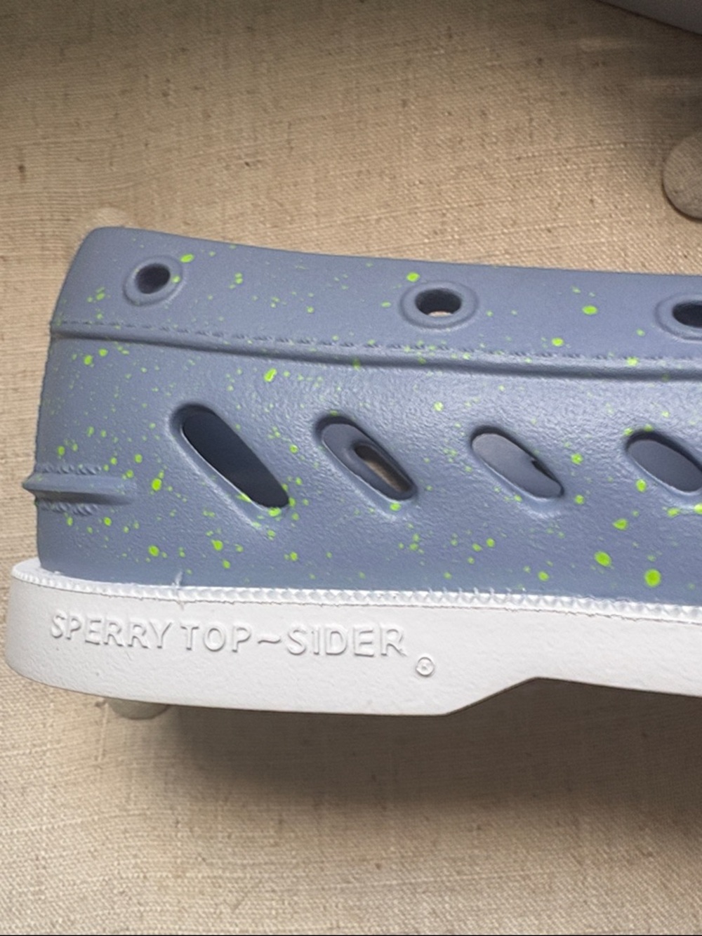 NWOT Sperry Authentic Women's  Slip-On Boat Shoes w/Lime Speckles; Sz: 7 - Picture 5 of 10